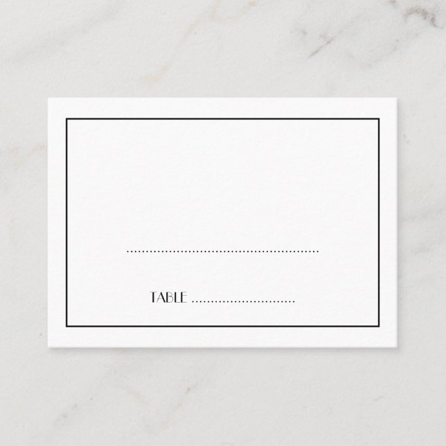 Decadent Deco elegant black wedding place card (Front)