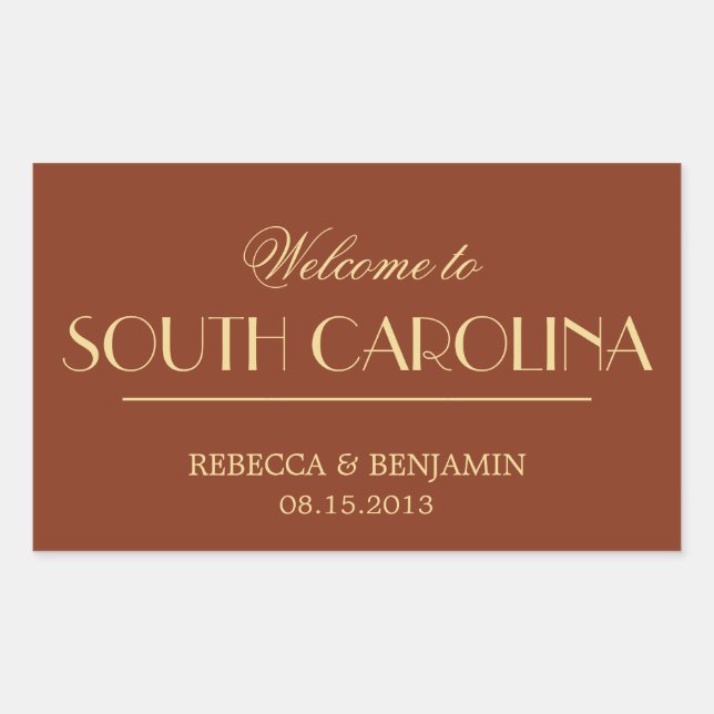 Decadent Deco elegant chic red welcome wedding Rectangular Sticker (Front)