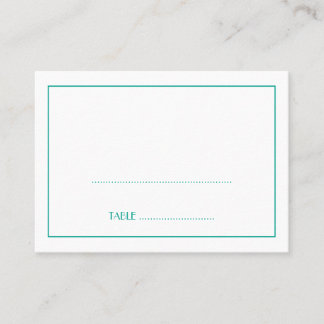 Decadent Deco elegant teal wedding place card
