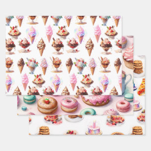 Decadent Desserts Wrapping Paper Sheet