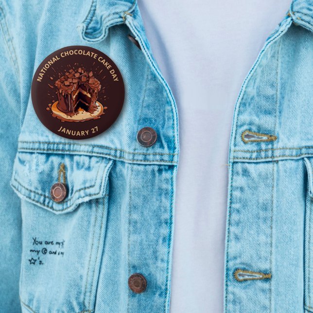 Decadent National Chocolate Cake Day  6 Cm Round Badge (Creator Uploaded)