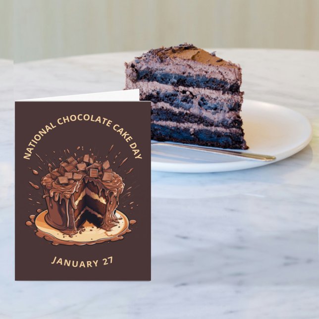 Decadent National Chocolate Cake Day  Note Card (Creator Uploaded)