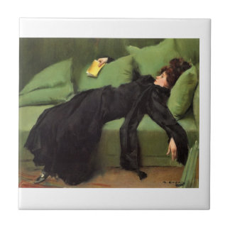 Decadent Young Woman After The Dance Tile