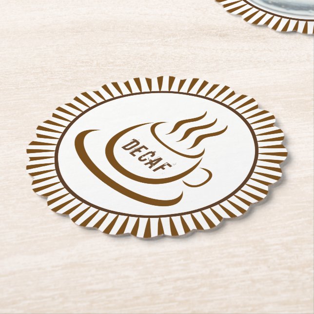 Decaf Coffee Paper Coaster (Angled)