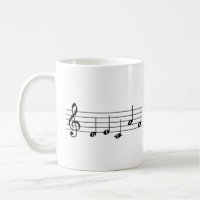 Decaf "DECAF" Music Note Coffee Mug Piano Teacher