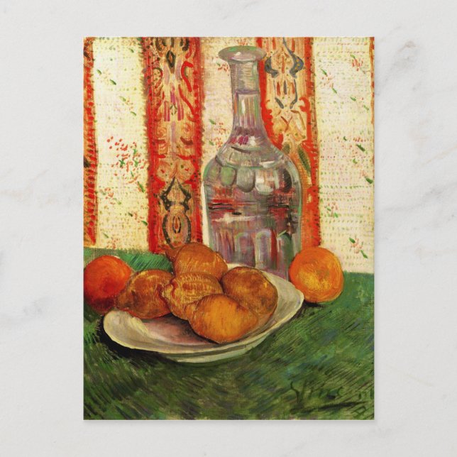 Decanter and Lemons on a Plate by van Gogh Postcard (Front)