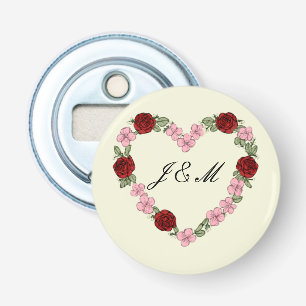 Décapsuleur Cream magnetic with pink and red heart Bottle Opener