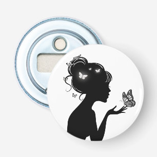 Décapsuleur La femme papillons blancs Bottle Opener