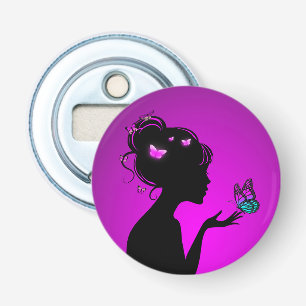 Decapsuleur The woman purple butterflies Bottle Opener
