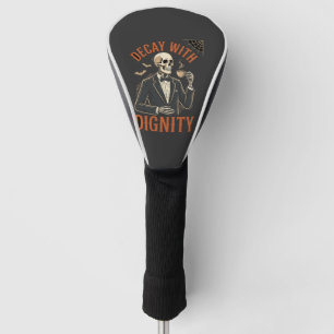 Decay With Dignity Vintage Skeleton Coffee Hallowe Golf Head Cover