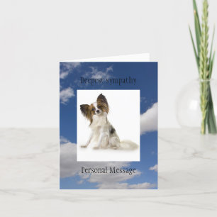 Deceased dog in loving memory Papillon breed Card