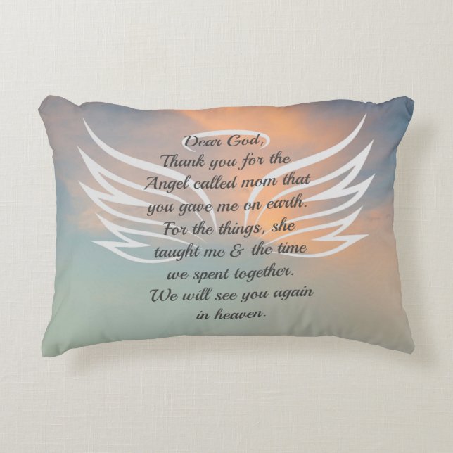 Deceased Mother Quote Accent Pillow (Front)