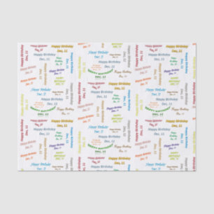 December, 11 Birthday Tissue Paper
