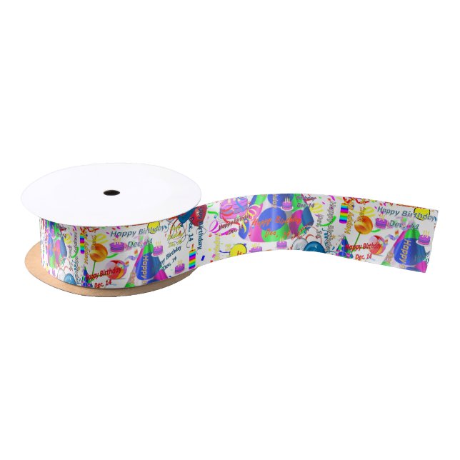 December, 14 Birthday Ribbon Satin Ribbon (Spool)