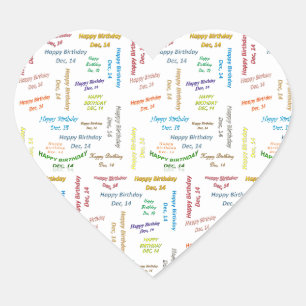 December, 14 Birthday Sticker