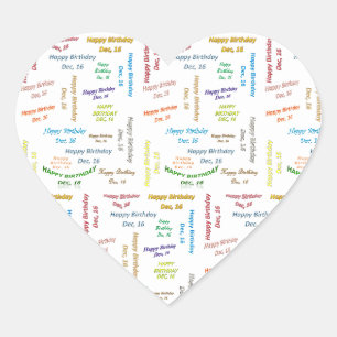 December, 16 Birthday Sticker