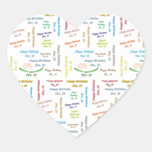 December, 16 Birthday Sticker