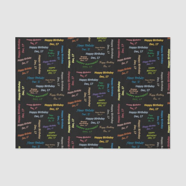 December, 17 Birthday Tissue Paper (Front)
