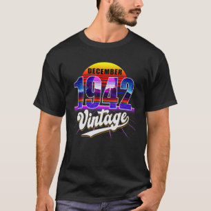 December 1942 Retro 79Th Birthday Vaporwave 70'S S T-Shirt