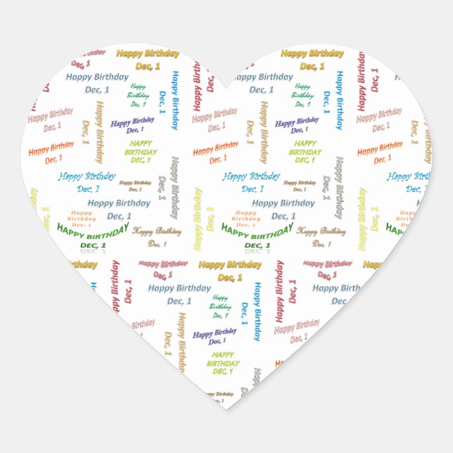 December, 1 Birthday Sticker (Front)