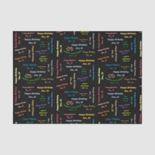 December, 22 Birthday Tissue Paper