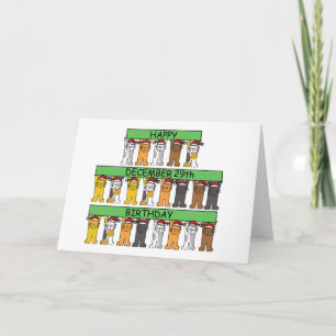 December 29th Birthdays celebrated by Cats. Card