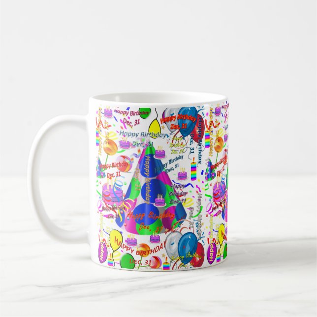 December, 31 Birthday Mug (Left)