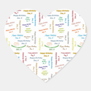 December, 9 Birthday Sticker