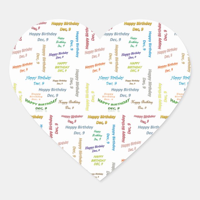 December, 9 Birthday Sticker (Front)