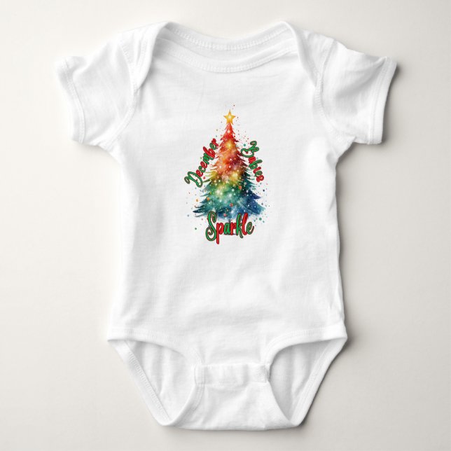 December Babies Sparkle, Christmas  Baby Bodysuit (Front)