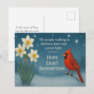 December Bible Verse Hope Joy Love Redemption  Postcard