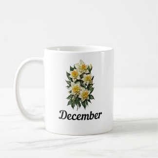 December Birth Flower Mug, Birthday Flower Mug