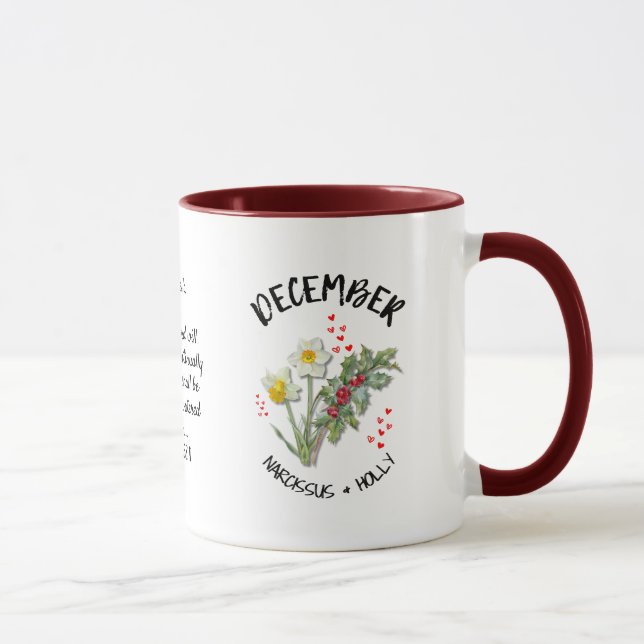 DECEMBER Birth Month Flower Custom Name Christian Mug (Right)