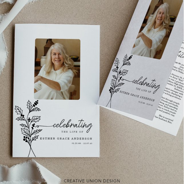 December Birth Month Flower Funeral Program Flyer (Creator Uploaded)