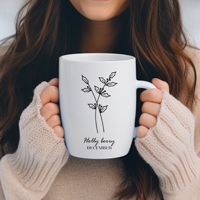 December Birth Month Flower Monogram Coffee Mug (Creator Uploaded)