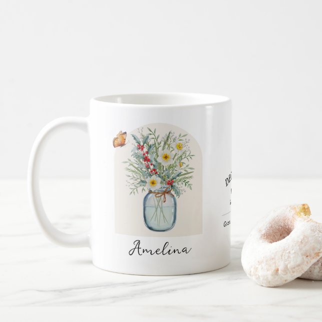 December Birth Month Flower Mug (With Donut)