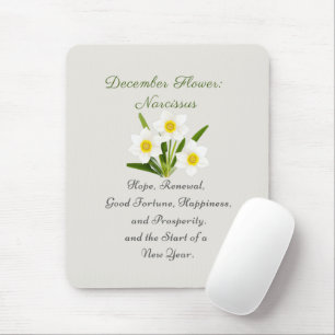 December Birth Month Flower Narcissus Elegant Mouse Pad