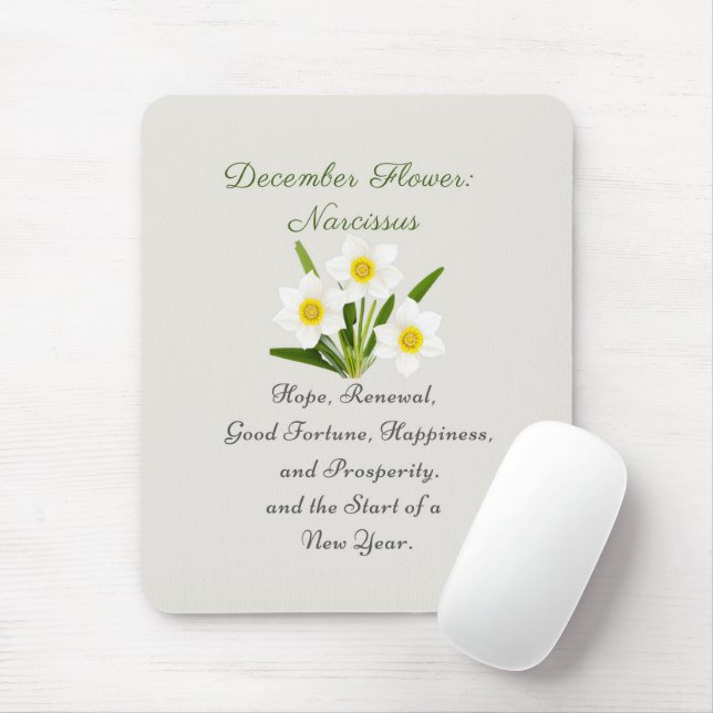 December Birth Month Flower Narcissus Elegant     Mouse Pad (With Mouse)