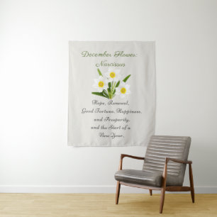 December Birth Month Flower Narcissus Elegant     Tapestry