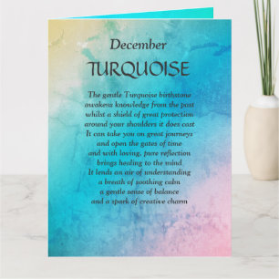 December birthday birthstone Turquoise Greeting Card