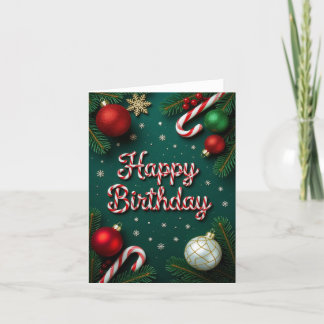 December Birthday card, Christmas Birthday card