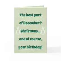 December Birthday & Christmas Card – Funny Holiday