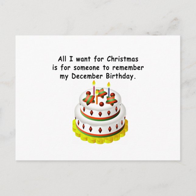 December Birthday Postcard (Front)
