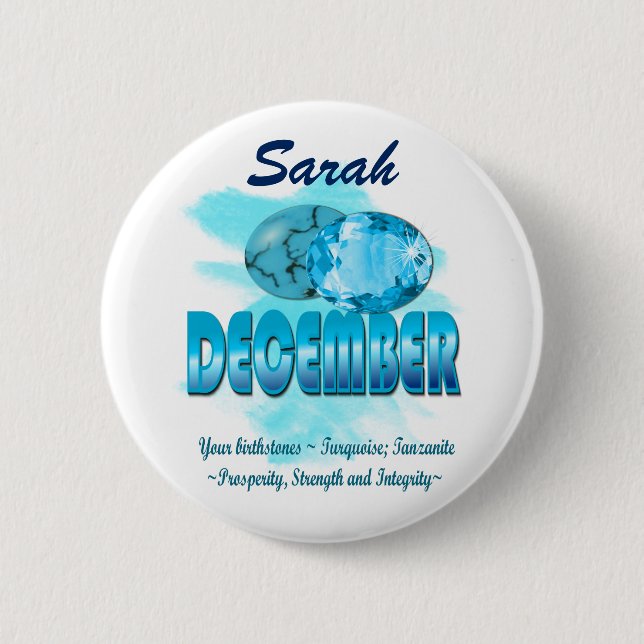 December Birthstone Picture and Meaning 6 Cm Round Badge (Front)