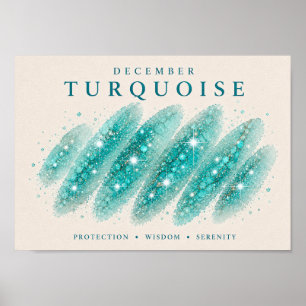 December Birthstone Turquoise Art A4 Poster