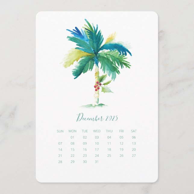 December Calendar Card Palm Tree (Front)