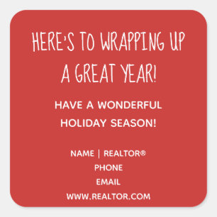 December Customisable Realtor Pop By Square Sticker