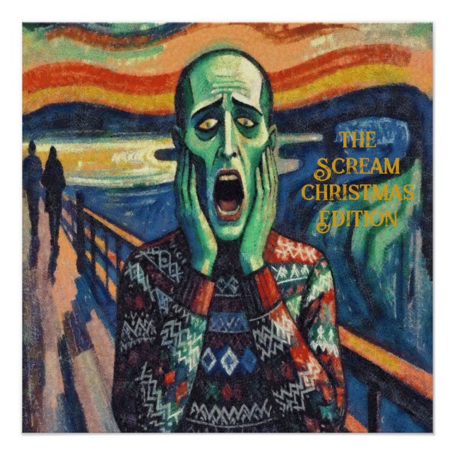 December Distress - Edvard Munch Christmas Sweater Poster (Front)