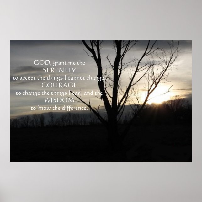 December Evening in Pa Serenity Prayer Poster (Front)