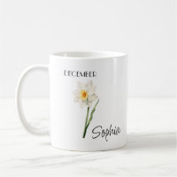 December Flower Personalised Coffee Mug